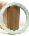 Baikalla Jewelry Jadeite Jade Bangle Bracelet Baikalla "Half Round" Light Green Lavender Jadeite Jade Bangle Bracelet (57.17 mm)