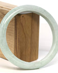 Baikalla Jewelry Jadeite Jade Bangle Bracelet Baikalla "Half Round" Light Green Lavender Jadeite Jade Bangle Bracelet (57.17 mm)
