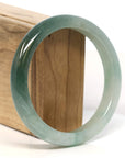 Baikalla Jewelry Jadeite Jade Bangle Bracelet Baikalla "Half Round" Light Green Jadeite Jade Bangle Bracelet (61.8 mm)