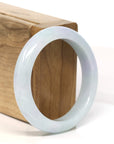 Baikalla Jewelry Jadeite Jade Bangle Bracelet Baikalla "Half Round" Lavender Green Jadeite Jade Bangle Bracelet (53.5 mm)