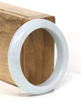 Baikalla Jewelry Jadeite Jade Bangle Bracelet Baikalla "Half Round" Lavender Green Jadeite Jade Bangle Bracelet (53.5 mm)