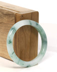 Baikalla Jewelry Jadeite Jade Bangle Bracelet "Classic Princess Oval Half Round" Blue- Green Jadeite Jade Bangle (54.5 mm)