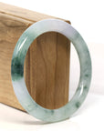 Baikalla Jewelry Jadeite Jade Bangle Bracelet "Classic Round" Blue- Green Jadeite Jade Bangle (55.8 mm)