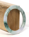 Baikalla Jewelry Jadeite Jade Bangle Bracelet "Classic Round" Blue- Green Jadeite Jade Bangle (55.8 mm)