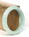 Baikalla Jewelry Jadeite Jade Bangle Bracelet "Classic Princess Half Round" light Apple Green Jadeite Jade Bangle (55.6 mm)
