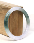Baikalla Jewelry Jadeite Jade Bangle Bracelet "Classic Round" Blue- Green Jadeite Jade Bangle (56.1 mm)