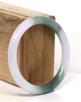 Baikalla Jewelry Jadeite Jade Bangle Bracelet "Classic Round" Blue- Green Jadeite Jade Bangle (56.1 mm)