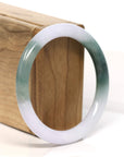 Baikalla Jewelry Jadeite Jade Bangle Bracelet "Classic Round" Blue- Green Jadeite Jade Bangle (56.1 mm)