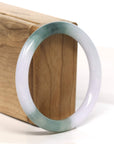 Baikalla Jewelry Jadeite Jade Bangle Bracelet "Classic Round" Blue- Green Jadeite Jade Bangle (56.1 mm)