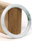 Baikalla Jewelry Jadeite Jade Bangle Bracelet "Classic Round" Blue- Green Jadeite Jade Bangle (62.3 mm)