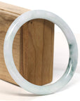 Baikalla Jewelry Jadeite Jade Bangle Bracelet "Classic Round" Blue- Green Jadeite Jade Bangle (62.3 mm)