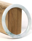 Baikalla Jewelry Jadeite Jade Bangle Bracelet "Classic Round" Blue- Green Jadeite Jade Bangle (62.3 mm)