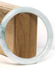 Baikalla Jewelry Jadeite Jade Bangle Bracelet "Classic Round" Blue- Green Jadeite Jade Bangle (62.3 mm)