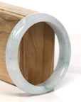 Baikalla Jewelry Jadeite Jade Bangle Bracelet "Classic Princess Half Round" Blue- Green Jadeite Jade Bangle (59.2 mm)