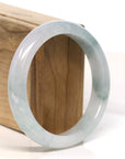 Baikalla Jewelry Jadeite Jade Bangle Bracelet "Classic Princess Half Round" Blue- Green Jadeite Jade Bangle (59.2 mm)