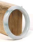 Baikalla Jewelry Jadeite Jade Bangle Bracelet "Classic Princess Half Round" Blue- Green Jadeite Jade Bangle (59.2 mm)