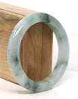 Baikalla Jewelry Jadeite Jade Bangle Bracelet "Classic Princess Half Round" Blue- Green Jadeite Jade Bangle (56.94 mm)