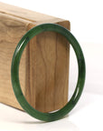 Baikalla Jewelry Jadeite Jade Bangle Bracelet " Petite" Natural Green Nephrite Jade Bangle Bracelet (55-62 mm)