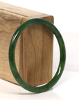 Baikalla Jewelry Jadeite Jade Bangle Bracelet " Petite" Natural Green Nephrite Jade Bangle Bracelet (55-62 mm)