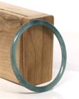 Baikalla Jewelry Jadeite Jade Bangle Bracelet " Petite" Natural Guatemalan Blue Jadeite Jade Bangle Bracelet (57 - 70 mm)