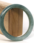 Baikalla Jewelry Jadeite Jade Bangle Bracelet Baikalla "Half Round" Green Jadeite Jade Bangle Bracelet (63.48 mm)
