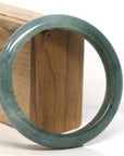 Baikalla Jewelry Jadeite Jade Bangle Bracelet Baikalla "Half Round" Green Jadeite Jade Bangle Bracelet (63.48 mm)