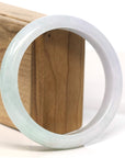 Baikalla Jewelry Jadeite Jade Bangle Bracelet Baikalla "Half Round" Lavender and Green Jadeite Jade Bangle Bracelet (62.85 mm)