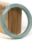 Baikalla Jewelry Jadeite Jade Bangle Bracelet Baikalla "Half Round" Blue-Green Jadeite Jade Bangle Bracelet (63.50 mm)