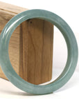 Baikalla Jewelry Jadeite Jade Bangle Bracelet Baikalla "Half Round" Blue-Green Jadeite Jade Bangle Bracelet (63.50 mm)