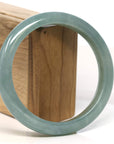 Baikalla Jewelry Jadeite Jade Bangle Bracelet Baikalla "Half Round" Blue-Green Jadeite Jade Bangle Bracelet (63.50 mm)