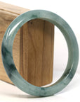 Baikalla Jewelry Jadeite Jade Bangle Bracelet Baikalla "Half Round" Blue-Green Jadeite Jade Bangle Bracelet (63.40 mm)