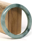 Baikalla Jewelry Jadeite Jade Bangle Bracelet Baikalla "Half Round" Blue-Green Jadeite Jade Bangle Bracelet (63.40 mm)