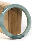 Baikalla Jewelry Jadeite Jade Bangle Bracelet Baikalla "Half Round" Blue-Green Jadeite Jade Bangle Bracelet (63.40 mm)