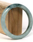 Baikalla Jewelry Jadeite Jade Bangle Bracelet Baikalla "Half Round" Blue-Green Jadeite Jade Bangle Bracelet (63.40 mm)