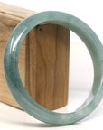 Baikalla Jewelry Jadeite Jade Bangle Bracelet Baikalla "Half Round" Icy Green Jadeite Jade Bangle Bracelet (66.80 mm)