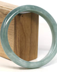 Baikalla Jewelry Jadeite Jade Bangle Bracelet Baikalla "Half Round" Icy Green Jadeite Jade Bangle Bracelet (66.80 mm)
