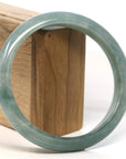 Baikalla Jewelry Jadeite Jade Bangle Bracelet Baikalla "Half Round" Icy Green Jadeite Jade Bangle Bracelet (66.80 mm)