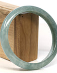 Baikalla Jewelry Jadeite Jade Bangle Bracelet Baikalla "Half Round" Icy Green Jadeite Jade Bangle Bracelet (66.80 mm)