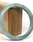 Baikalla Jewelry Jadeite Jade Bangle Bracelet Baikalla "Half Round" Icy Green Jadeite Jade Bangle Bracelet (66.80 mm)