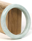 Baikalla Jewelry Jadeite Jade Bangle Bracelet Baikalla "Half Round" Light Green Jadeite Jade Bangle Bracelet (62.23 mm)