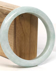 Baikalla Jewelry Jadeite Jade Bangle Bracelet Baikalla "Half Round" Light Green Jadeite Jade Bangle Bracelet (62.23 mm)
