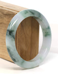 Baikalla Jewelry Jadeite Jade Bangle Bracelet "Classic Princess Half Round" Blue- Green Jadeite Jade Bangle (57.5 mm)