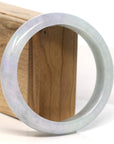 Baikalla Jewelry Jadeite Jade Bangle Bracelet Baikalla "Half Round" Light Green Lavender Jadeite Jade Bangle Bracelet (57.17 mm)