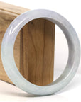 Baikalla Jewelry Jadeite Jade Bangle Bracelet Baikalla "Half Round" Light Green Lavender Jadeite Jade Bangle Bracelet (62.7 mm)