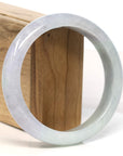 Baikalla Jewelry Jadeite Jade Bangle Bracelet Baikalla "Half Round" Light Green Lavender Jadeite Jade Bangle Bracelet (62.7 mm)