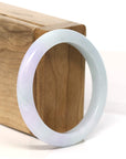 Baikalla Jewelry Jadeite Jade Bangle Bracelet Baikalla "Half Round" Light Green Lavender Jadeite Jade Bangle Bracelet (57.17 mm)