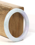 Baikalla Jewelry Jadeite Jade Bangle Bracelet Baikalla "Half Round" Light Green Lavender Jadeite Jade Bangle Bracelet (53.6 mm)