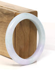 Baikalla Jewelry Jadeite Jade Bangle Bracelet Baikalla "Half Round" Light Green Lavender Jadeite Jade Bangle Bracelet (57.17 mm)