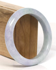 Baikalla Jewelry Jadeite Jade Bangle Bracelet Baikalla "Half Round" Lavender Green Jadeite Jade Bangle Bracelet (58.75 mm)
