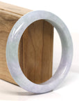Baikalla Jewelry Jadeite Jade Bangle Bracelet Baikalla "Half Round" Lavender Green Jadeite Jade Bangle Bracelet (58.75 mm)